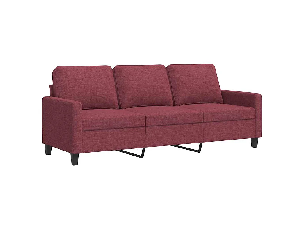 Canapé à 3 places Rouge bordeaux 180 cm Tissu