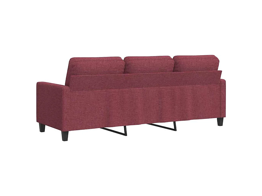 Canapé à 3 places Rouge bordeaux 180 cm Tissu