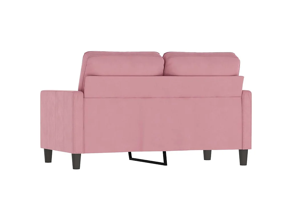 Divano a 2 Posti Rosa 120 cm in Velluto