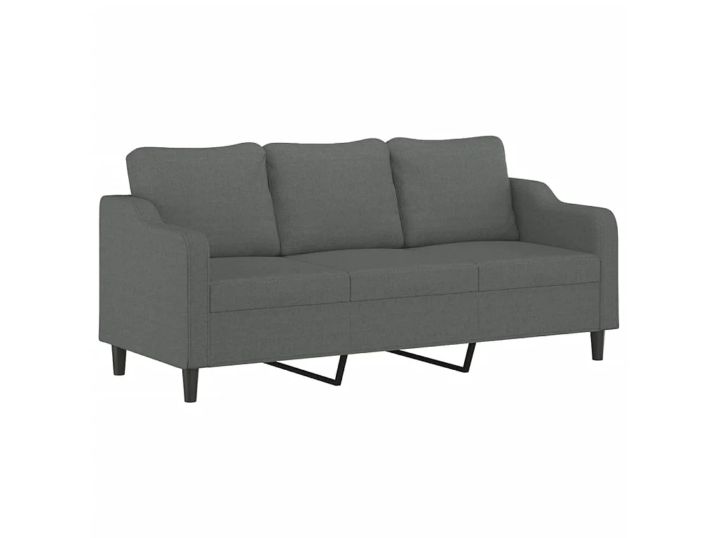 Canapé à 3 places Gris foncé 180 cm Tissu