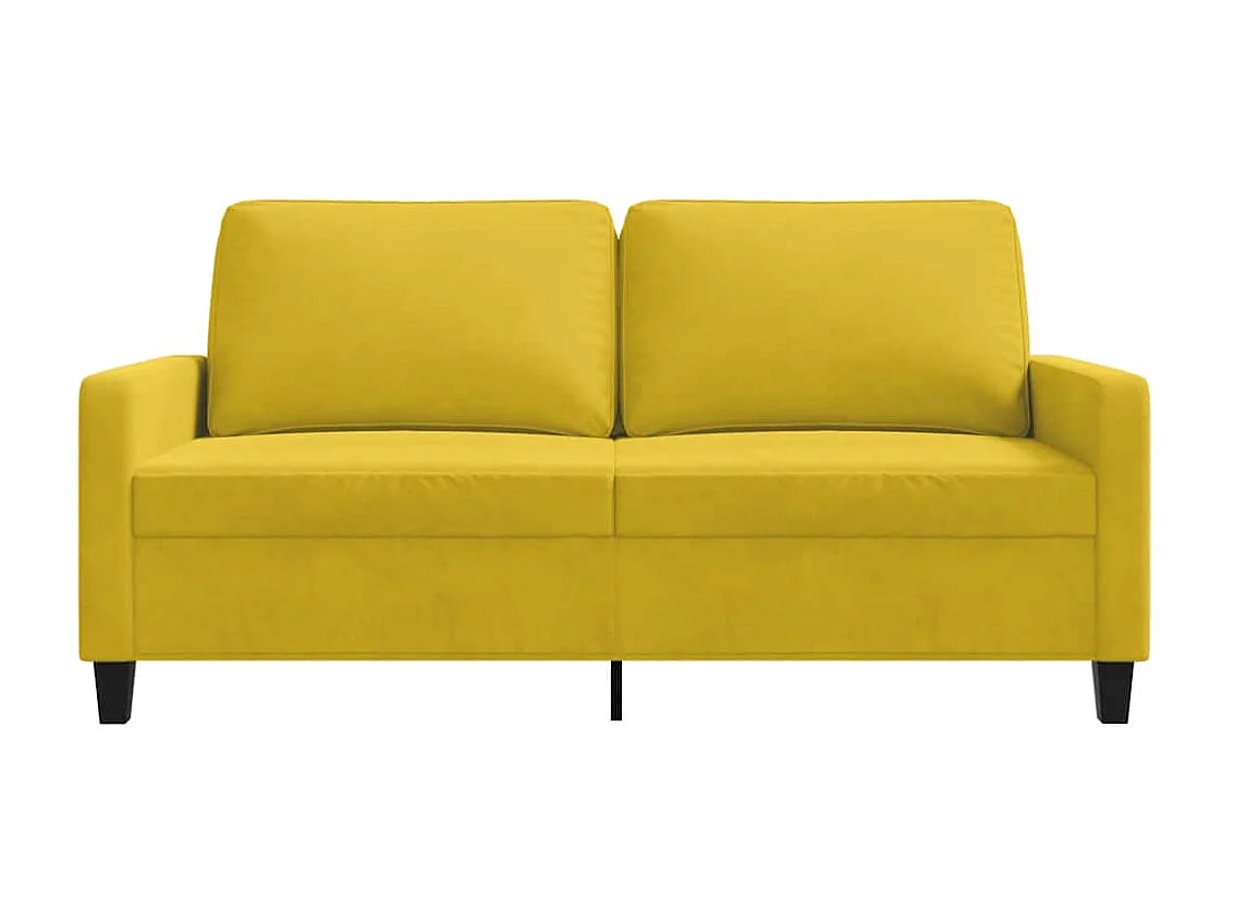 Canapé à 2 places Jaune 140 cm Velours