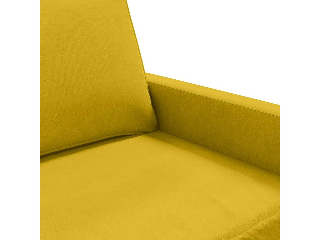 Canapé à 2 places Jaune 140 cm Velours