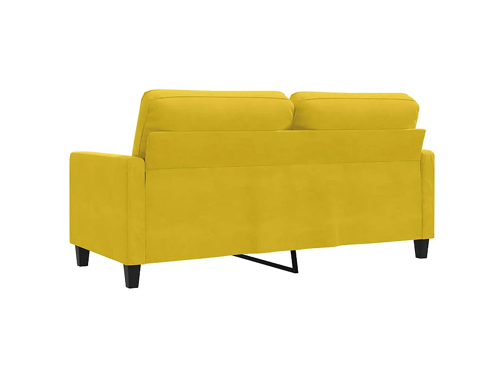 Sofá de 2 plazas terciopelo amarillo 140 cm