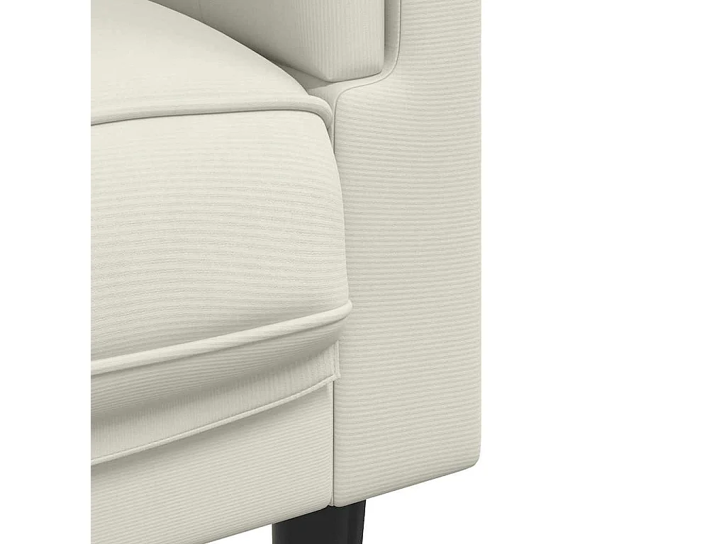 Sofa mit Kissen 2-Sitzer Creme Samt