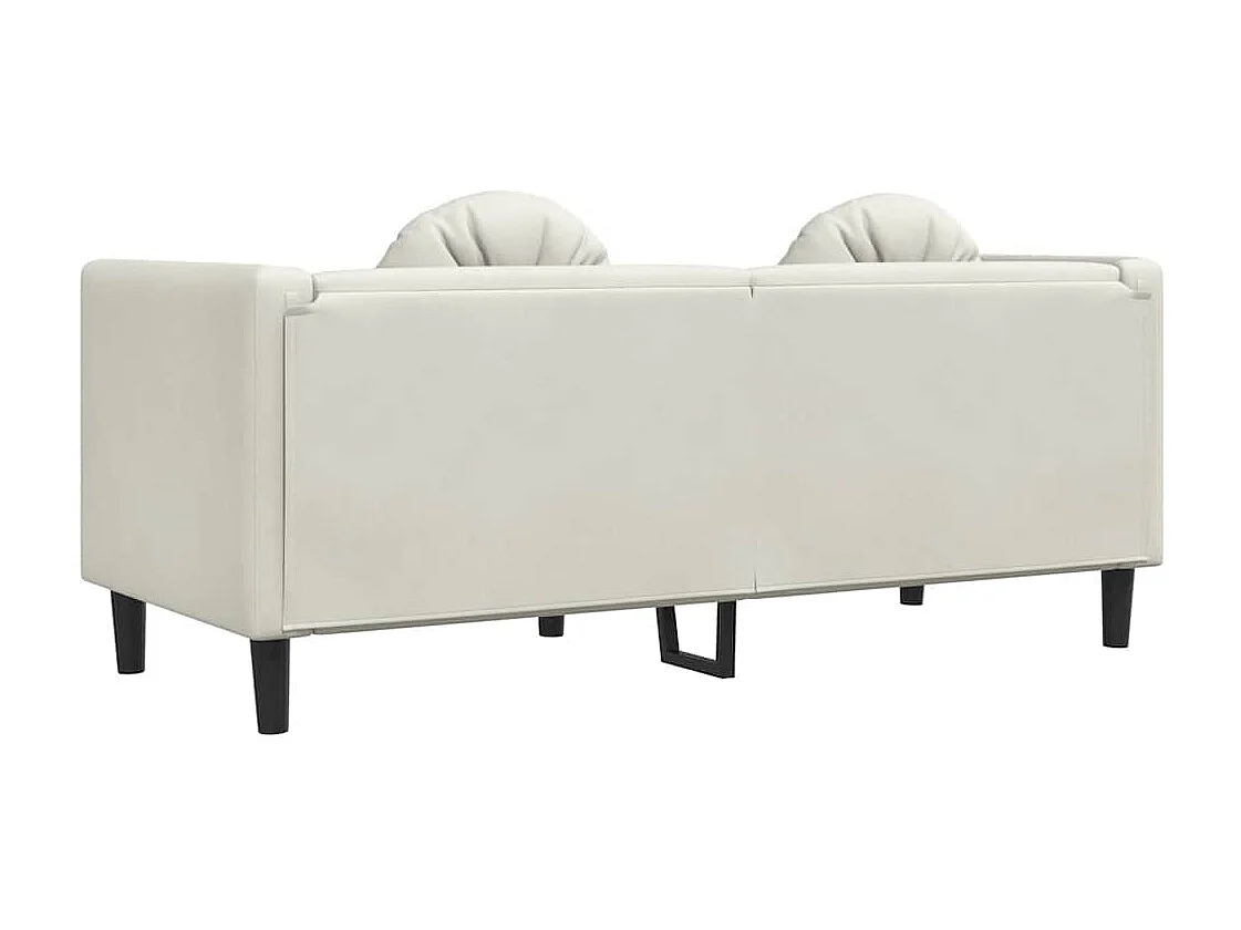 Sofa mit Kissen 2-Sitzer Creme Samt