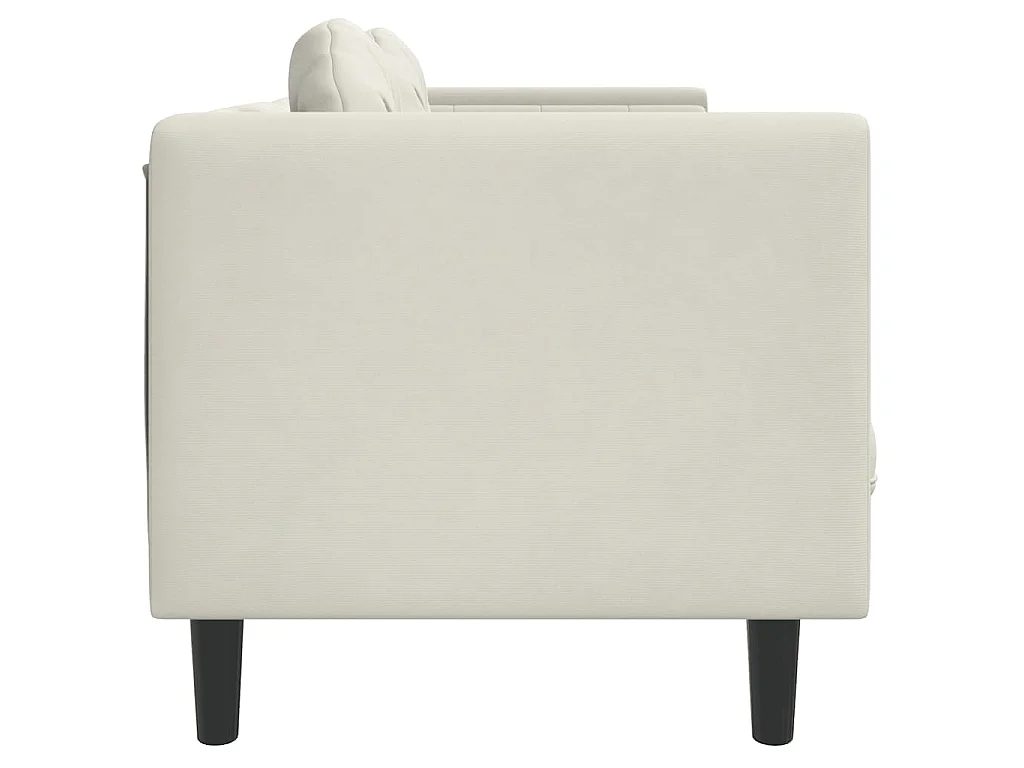 Sofa mit Kissen 2-Sitzer Creme Samt