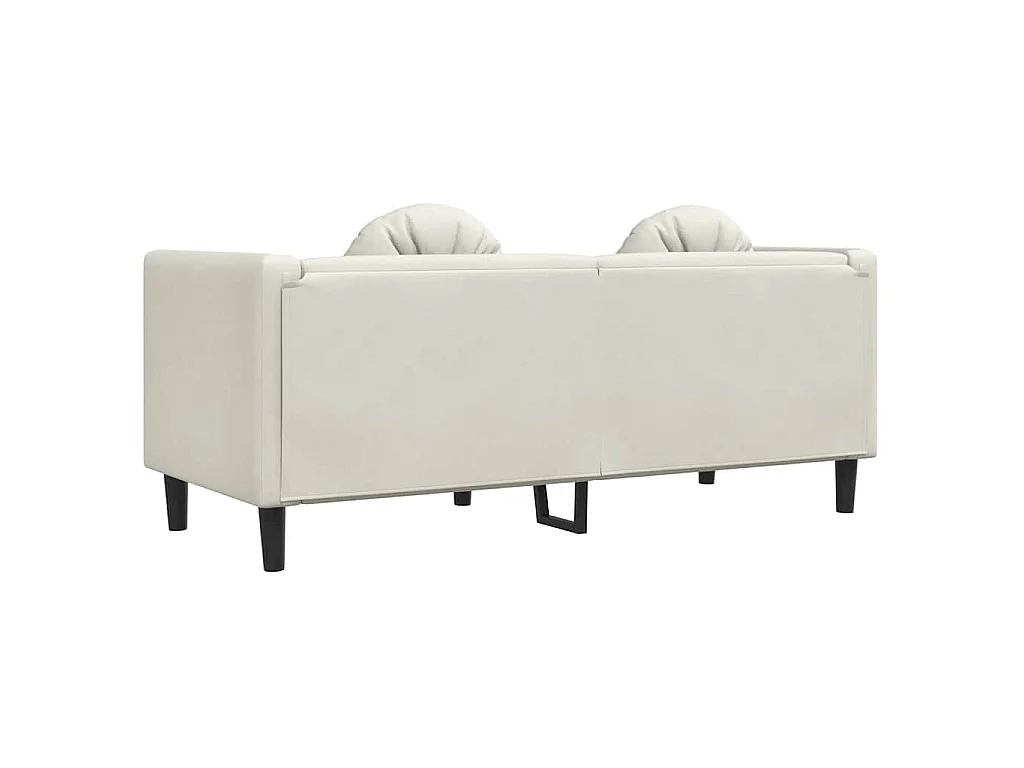 Sofa mit Kissen 2-Sitzer Creme Samt
