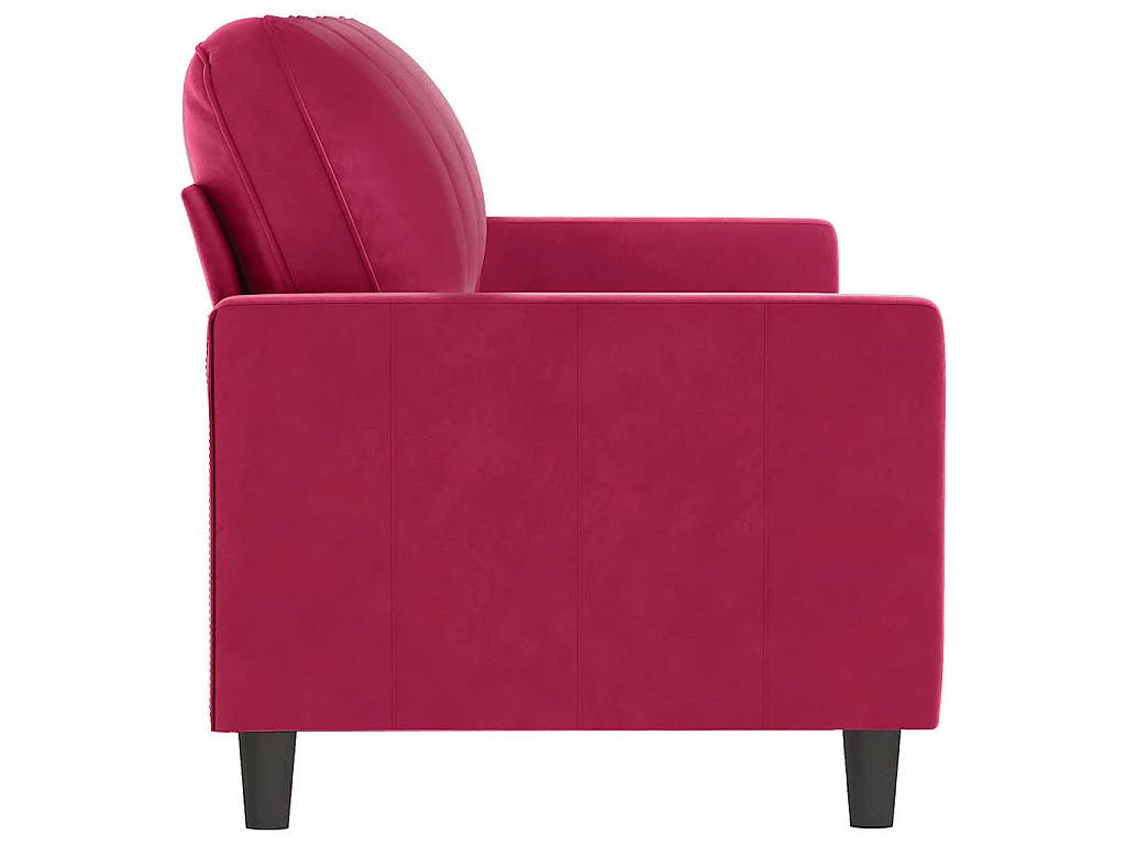 Canapé à 3 places Rouge bordeaux 180 cm Velours