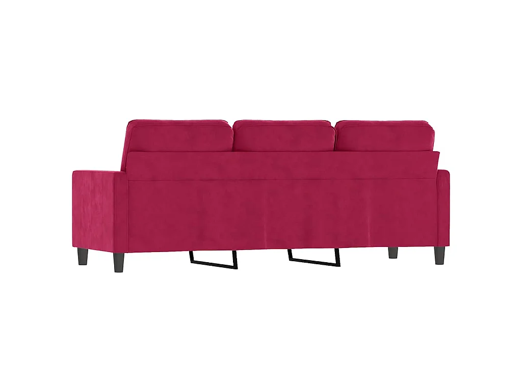 Canapé à 3 places Rouge bordeaux 180 cm Velours