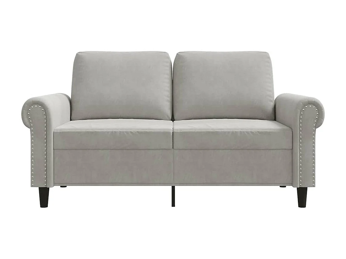 Canapé à 2 places Gris clair 120 cm Velours