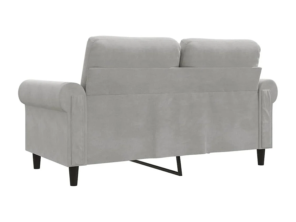 Canapé à 2 places Gris clair 120 cm Velours