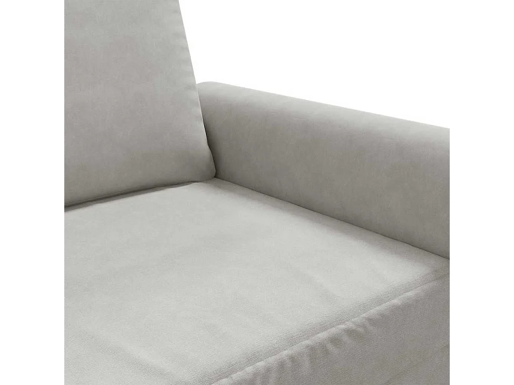 Canapé à 2 places Gris clair 120 cm Velours