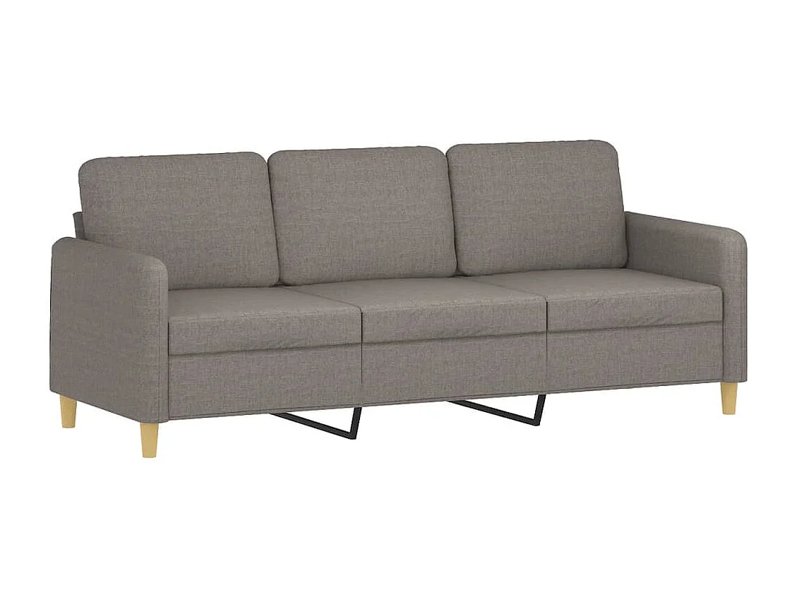 3-Sitzer-Sofa mit Hocker Taupe 180 cm Stoff