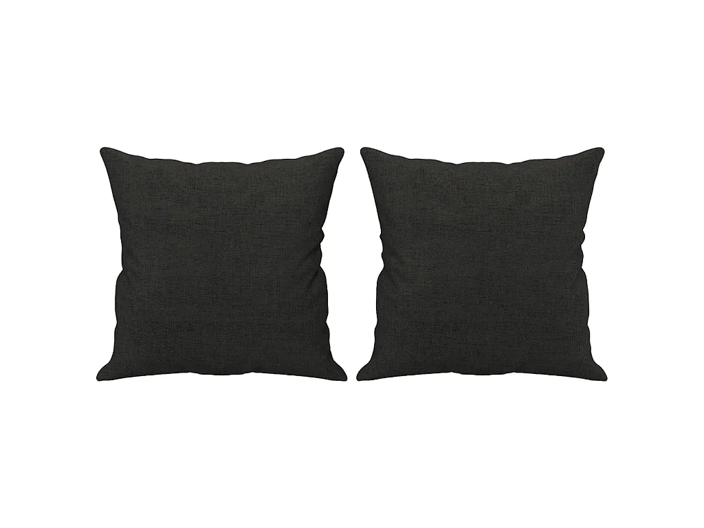 Canapé 2 places avec oreillers décoratifs noir 120 cm tissu