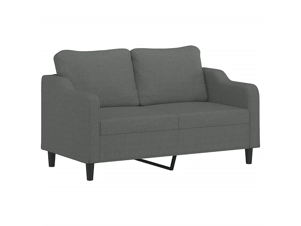 Canapé 2 places avec oreillers gris foncé 140 cm tissu