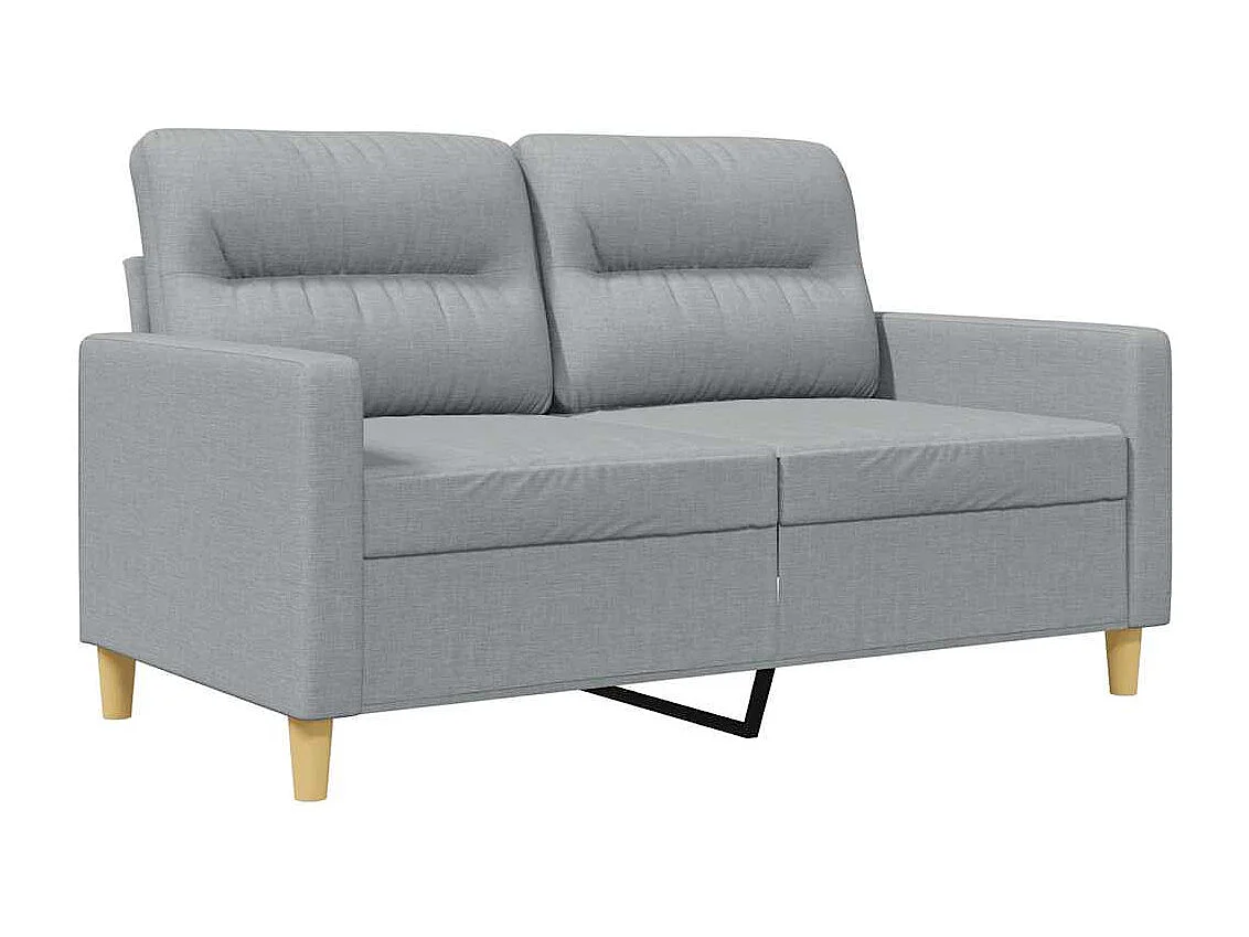 Canapé à 2 places Gris clair 120 cm Tissu