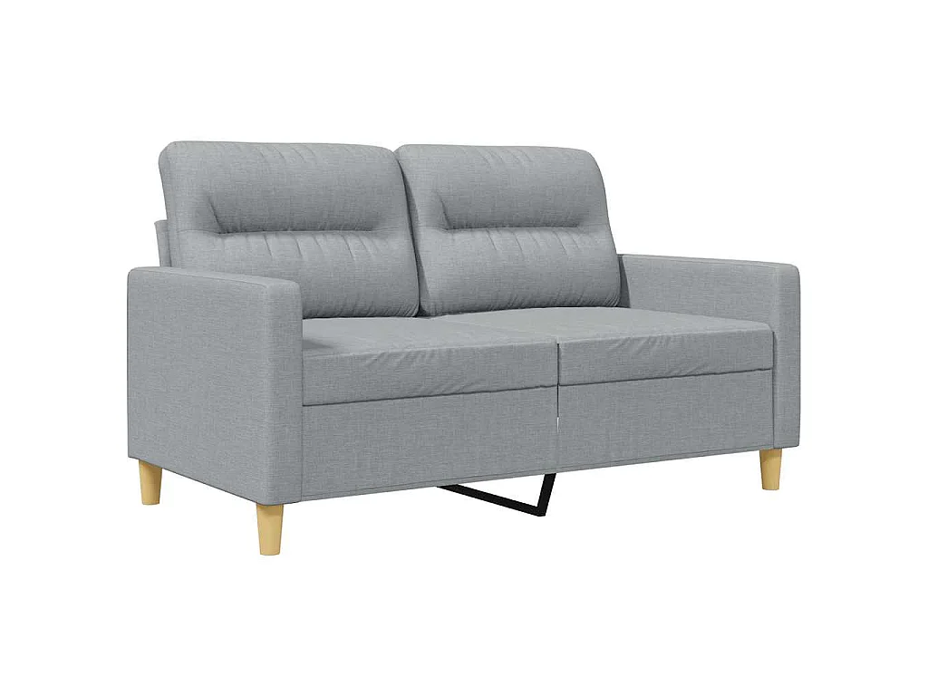 Canapé à 2 places Gris clair 120 cm Tissu