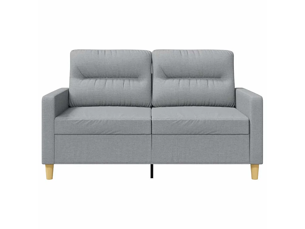 Canapé à 2 places Gris clair 120 cm Tissu