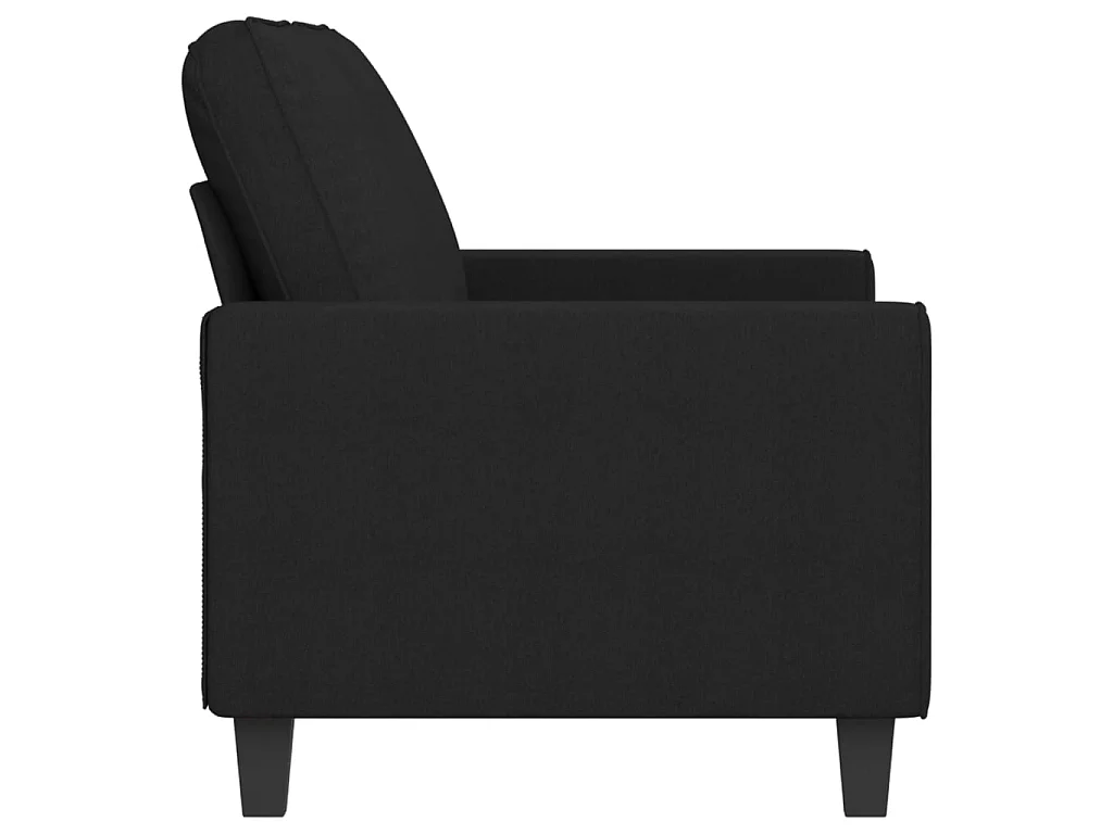 Canapé à 2 places Noir 140 cm Tissu