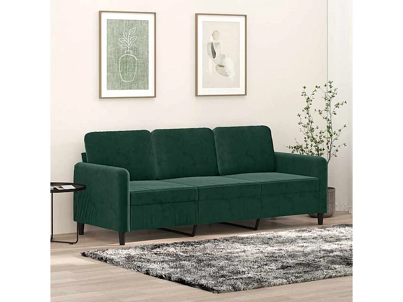 3-Sitzer-Sofa Dunkelgrün 180 cm Samt