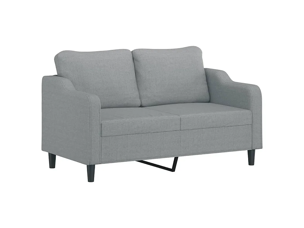 Canapé à 2 places Gris clair 140 cm Tissu