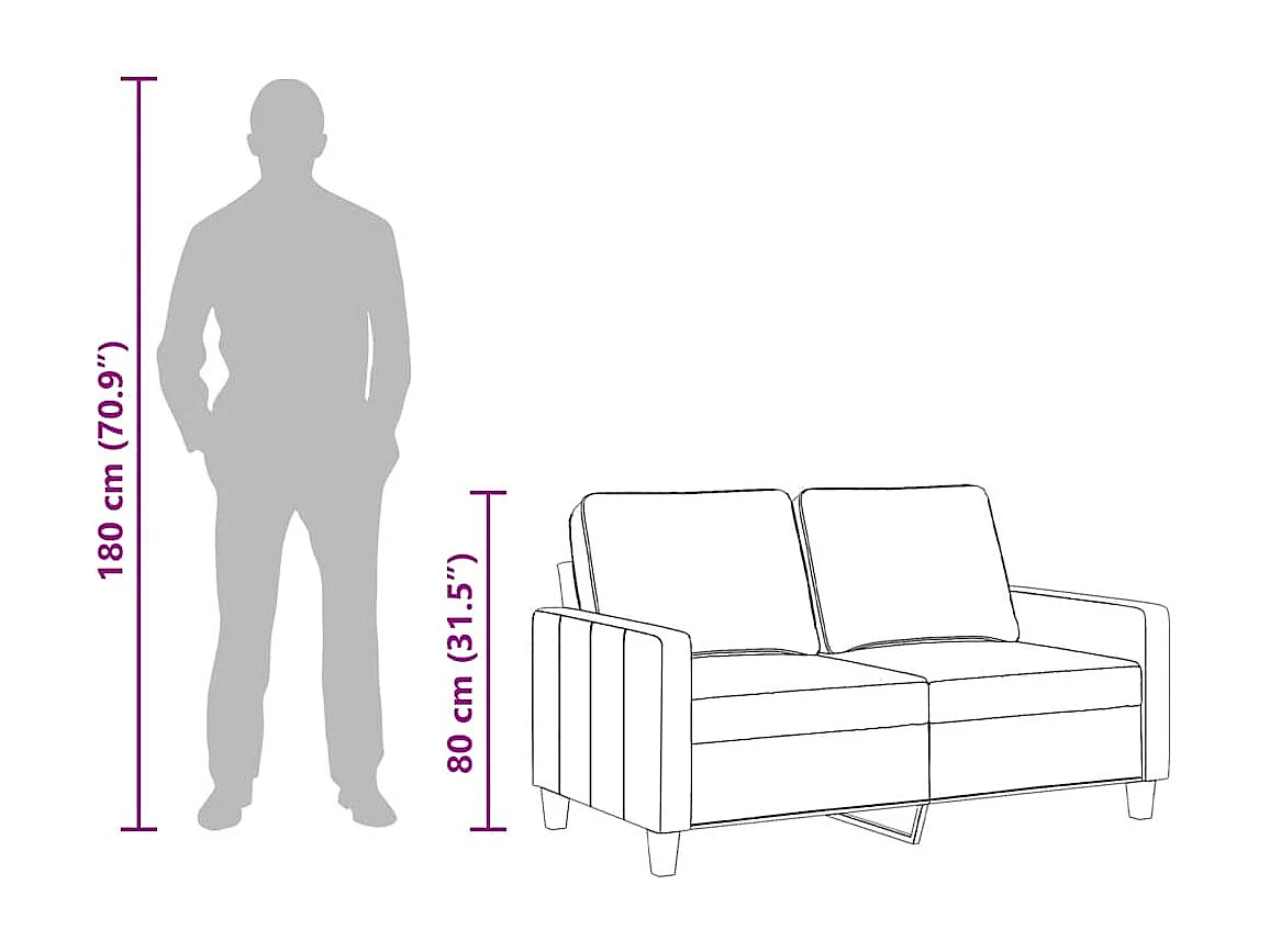 2-Sitzer-Sofa Creme 120 cm Stoff