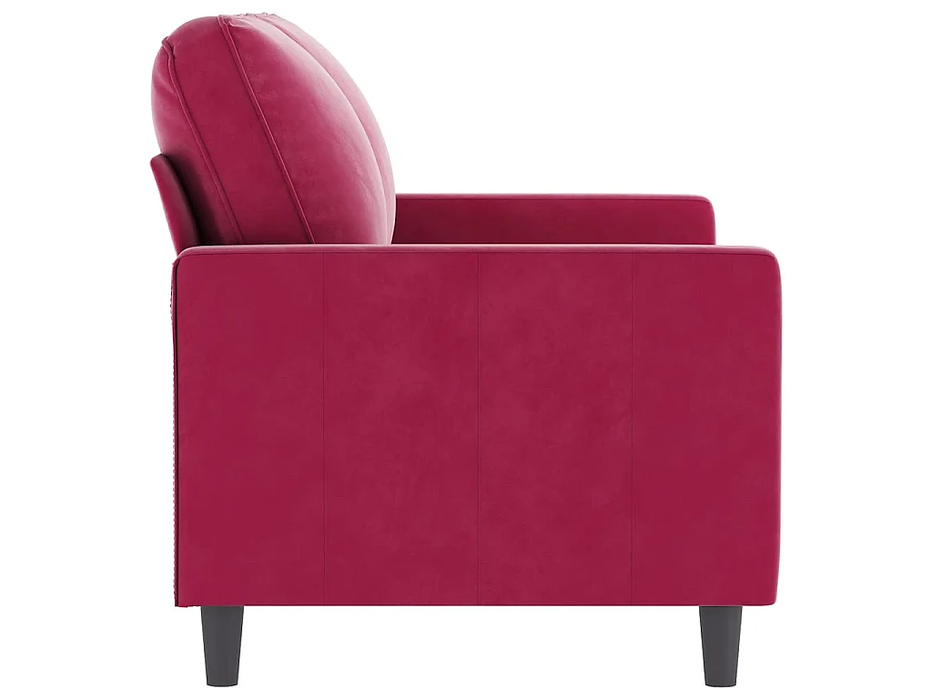 Canapé à 2 places Rouge bordeaux 120 cm Velours