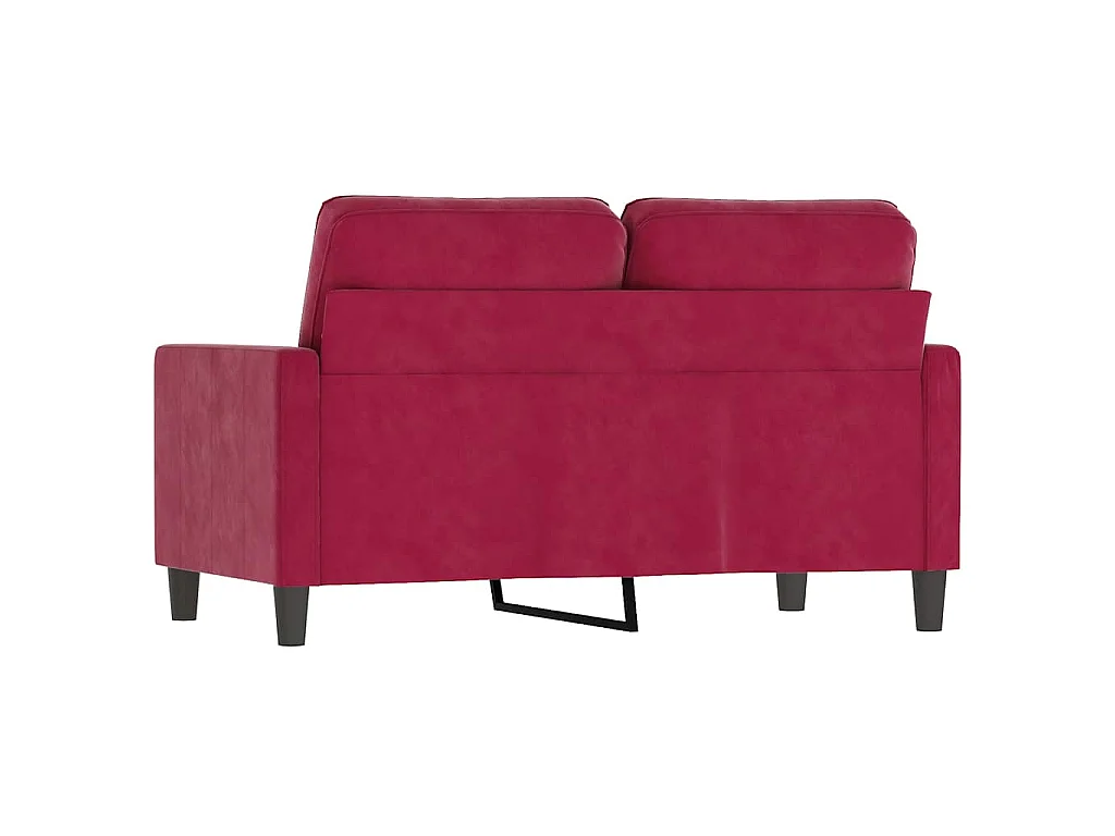 Canapé à 2 places Rouge bordeaux 120 cm Velours