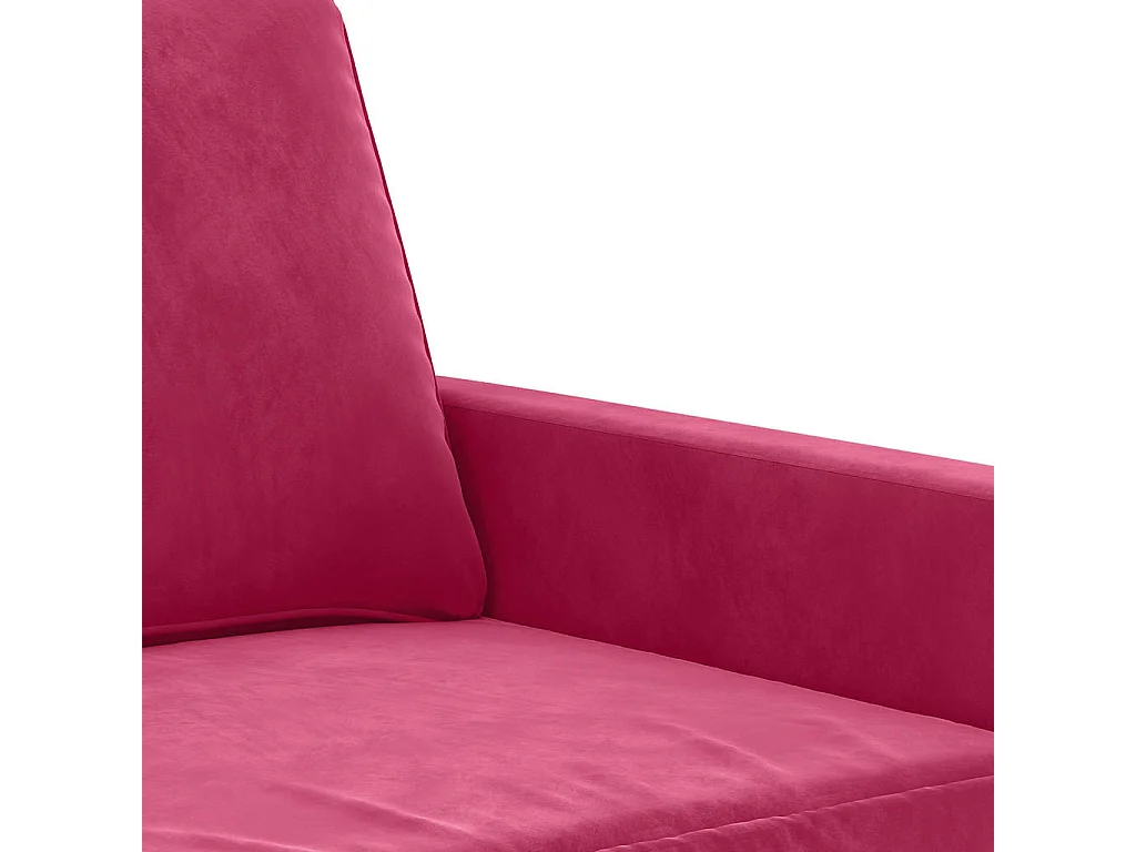 Canapé à 2 places Rouge bordeaux 120 cm Velours