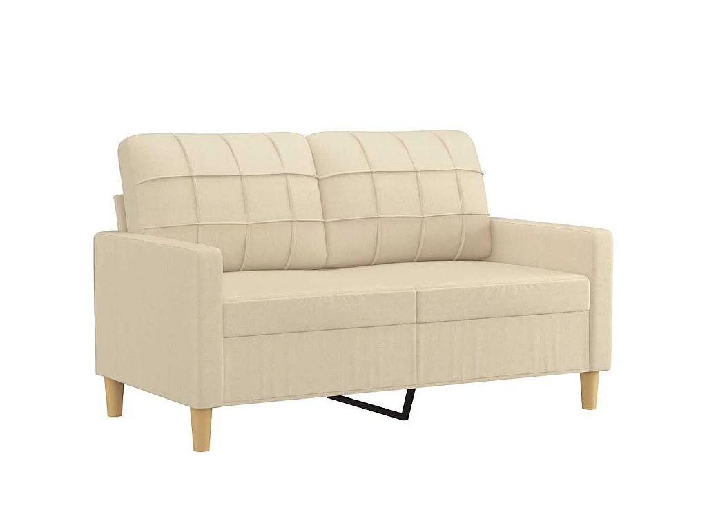 Canapé à 2 places Crème 120 cm Tissu