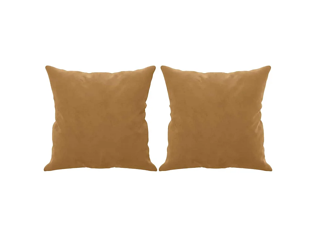 2-Sitzer-Sofa mit Zierkissen Braun 140 cm Samt