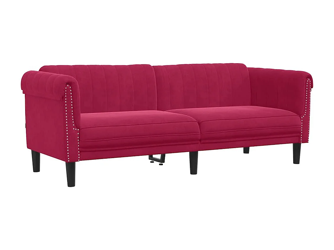 Sofa 3-Sitzer Weinrot Samt