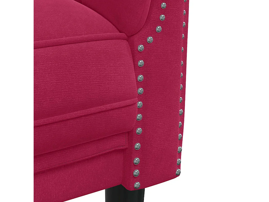 Sofa 3-Sitzer Weinrot Samt