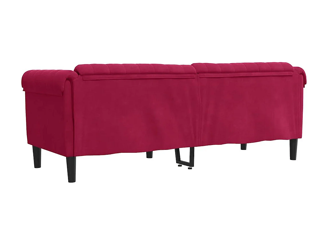Sofa 3-Sitzer Weinrot Samt