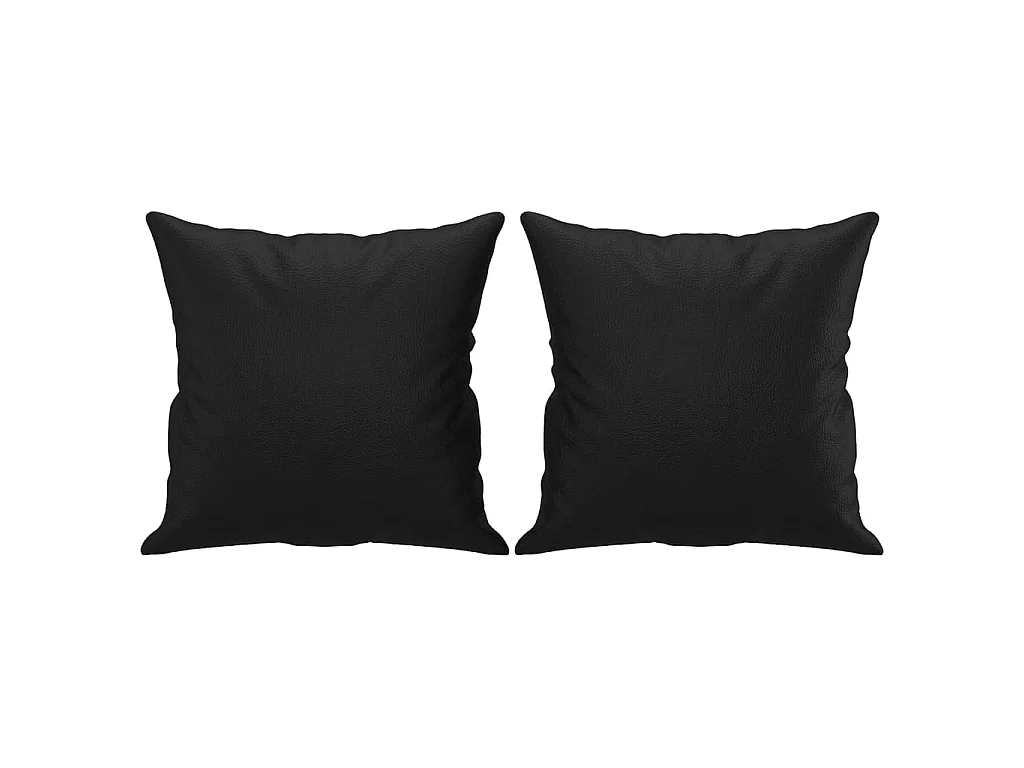 Canapé 2 places avec oreillers décoratifs noir 140cm similicuir