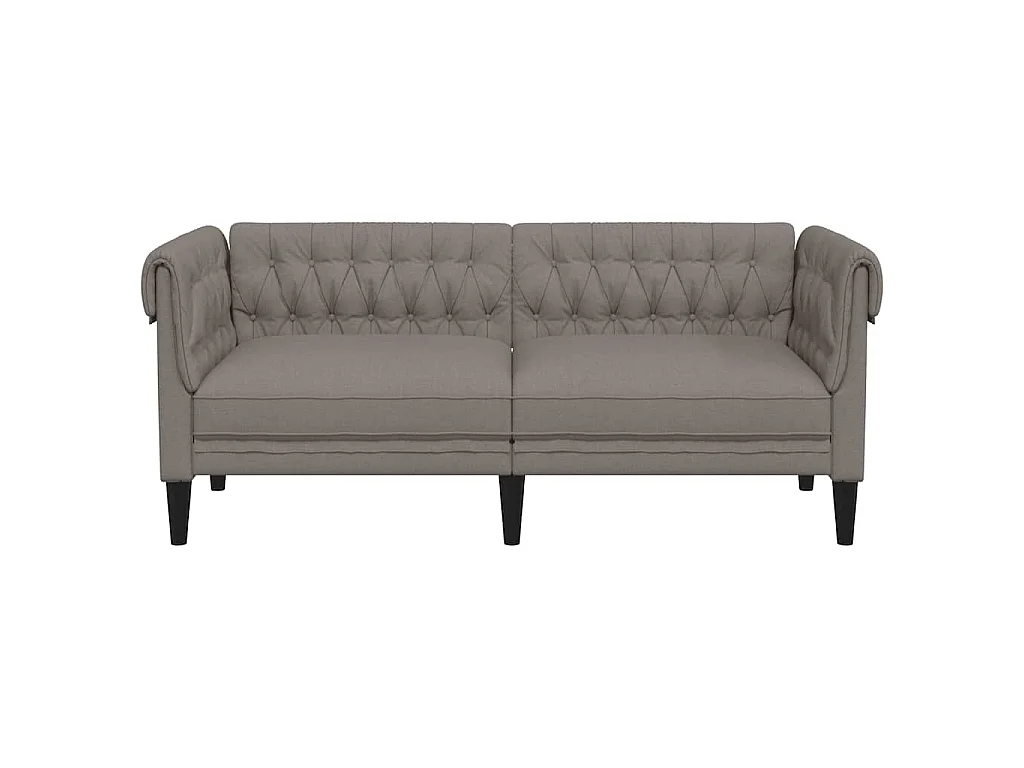 Canapé Chesterfield 2 places taupe tissu