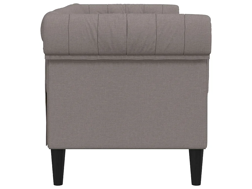 Canapé Chesterfield 2 places taupe tissu