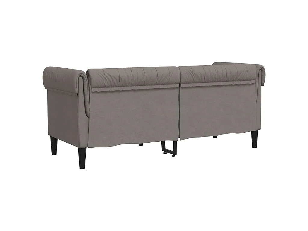 Canapé Chesterfield 2 places taupe tissu