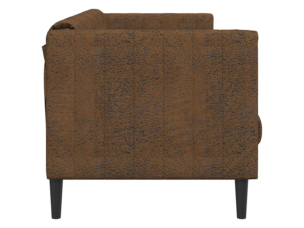 Canapé à 3 places marron similicuir daim