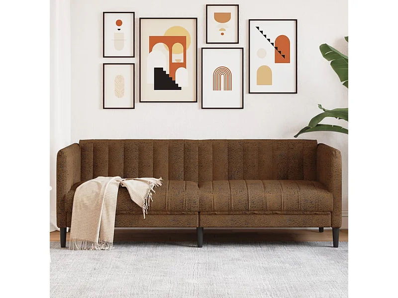 Driezitsbank kunstsuède bruin