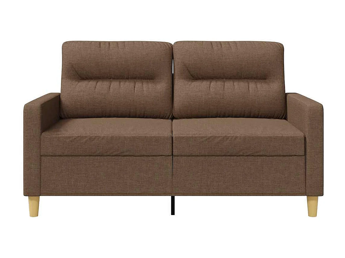 Divano a 2 Posti Marrone 120 cm in Tessuto