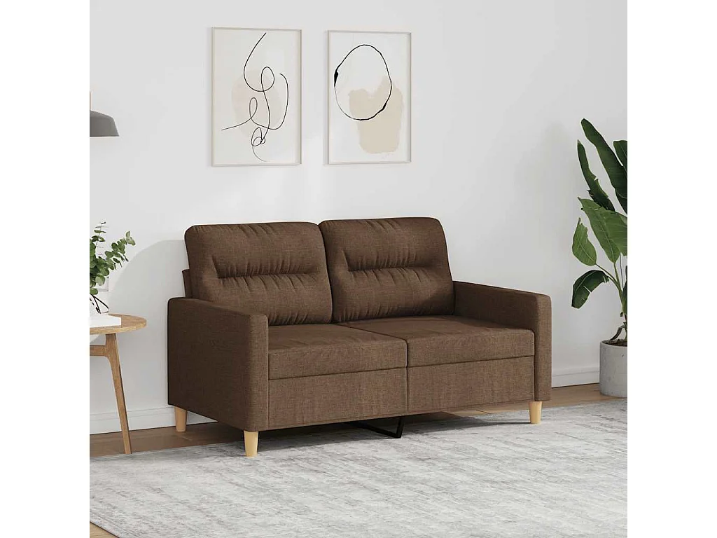 Canapé à 2 places Marron 120 cm Tissu