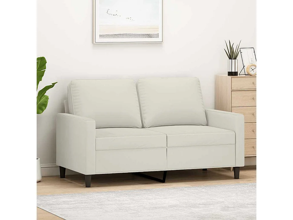 Canapé à 2 places Crème 120 cm Velours