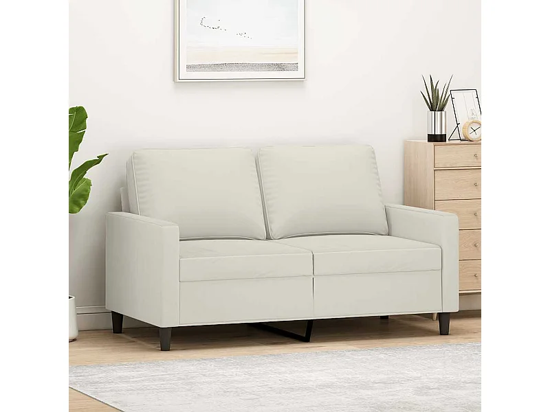 2-Sitzer-Sofa Creme 120 cm Samt