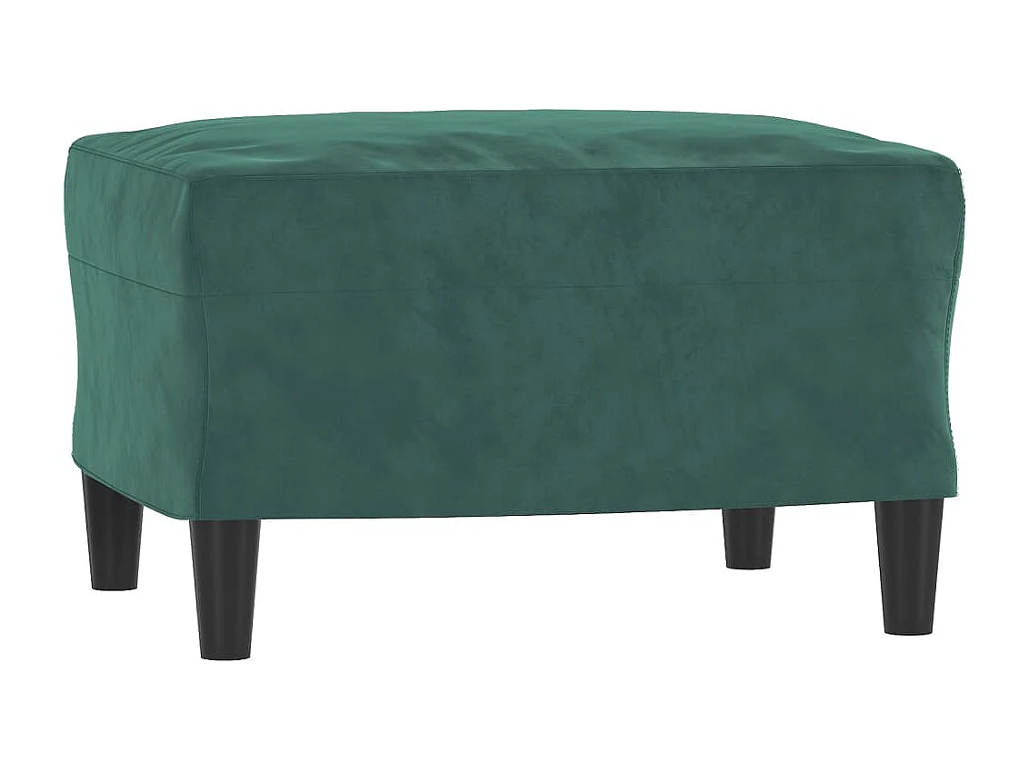 Canapé à 3 places avec repose-pieds Vert foncé 180 cm Velours