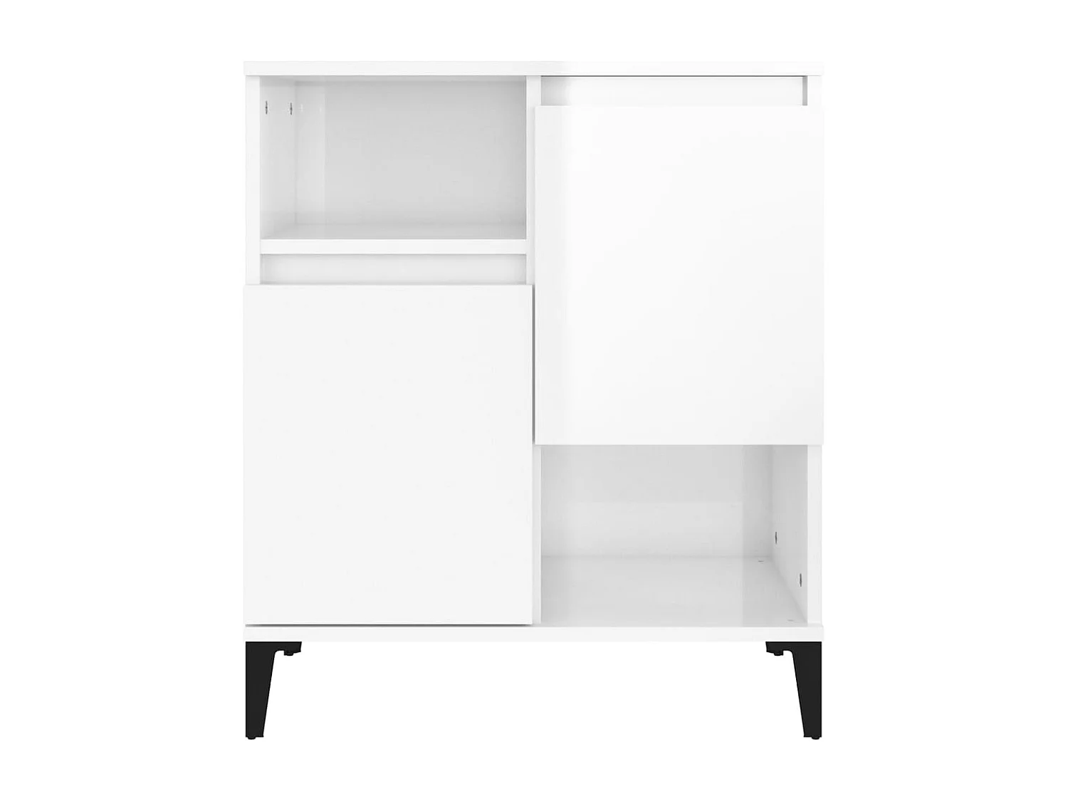 Credenze 3pz Bianco Lucido 60x35x70 cm in Legno Multistrato