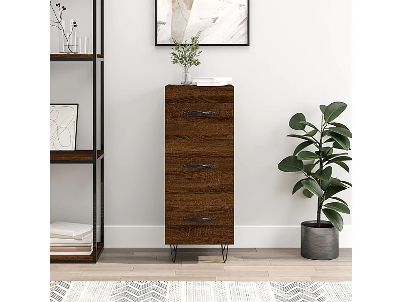 Buffet Chêne marron 34,5x34x90 cm Bois d'ingénierie