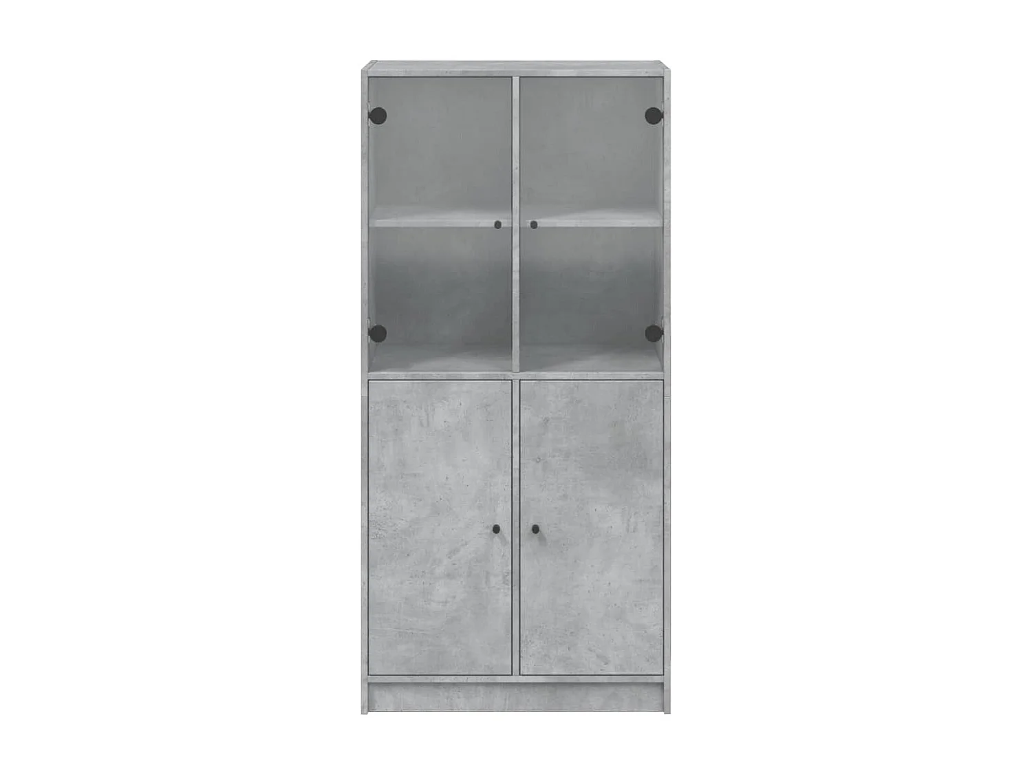Highboard mit Türen Betongrau 68x37x142 cm Holzwerkstoff