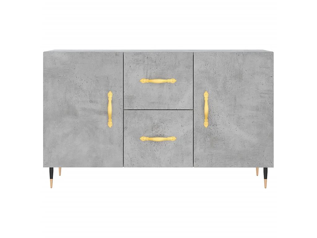 Buffet gris béton 100x36x60 cm bois d'ingénierie