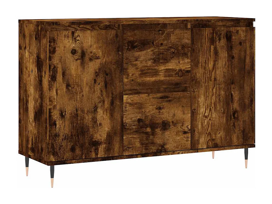 Buffet chêne fumé 101,5x35x70 cm bois d'ingénierie
